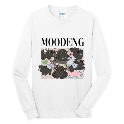 Vintage Moo Deng Bootleg Rap I Love Moo Deng Hippo Lover Tall Long Sleeve T-Shirt
