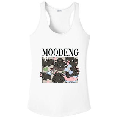 Vintage Moo Deng Bootleg Rap I Love Moo Deng Hippo Lover Ladies PosiCharge Competitor Racerback Tank
