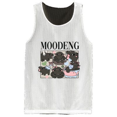 Vintage Moo Deng Bootleg Rap I Love Moo Deng Hippo Lover Mesh Reversible Basketball Jersey Tank