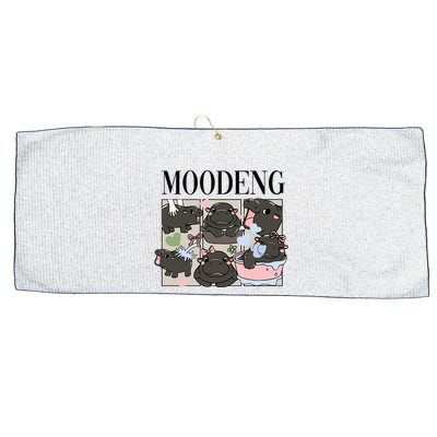 Vintage Moo Deng Bootleg Rap I Love Moo Deng Hippo Lover Large Microfiber Waffle Golf Towel
