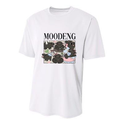Vintage Moo Deng Bootleg Rap I Love Moo Deng Hippo Lover Youth Performance Sprint T-Shirt