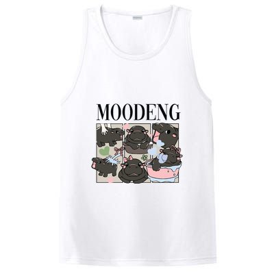 Vintage Moo Deng Bootleg Rap I Love Moo Deng Hippo Lover PosiCharge Competitor Tank
