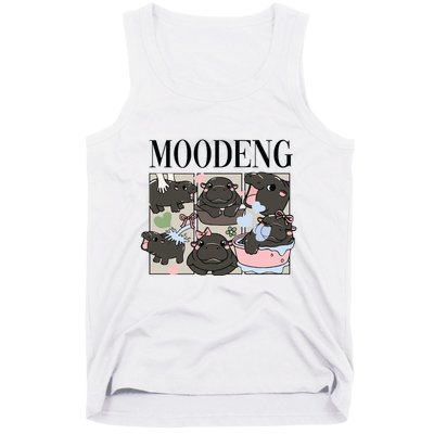 Vintage Moo Deng Bootleg Rap I Love Moo Deng Hippo Lover Tank Top