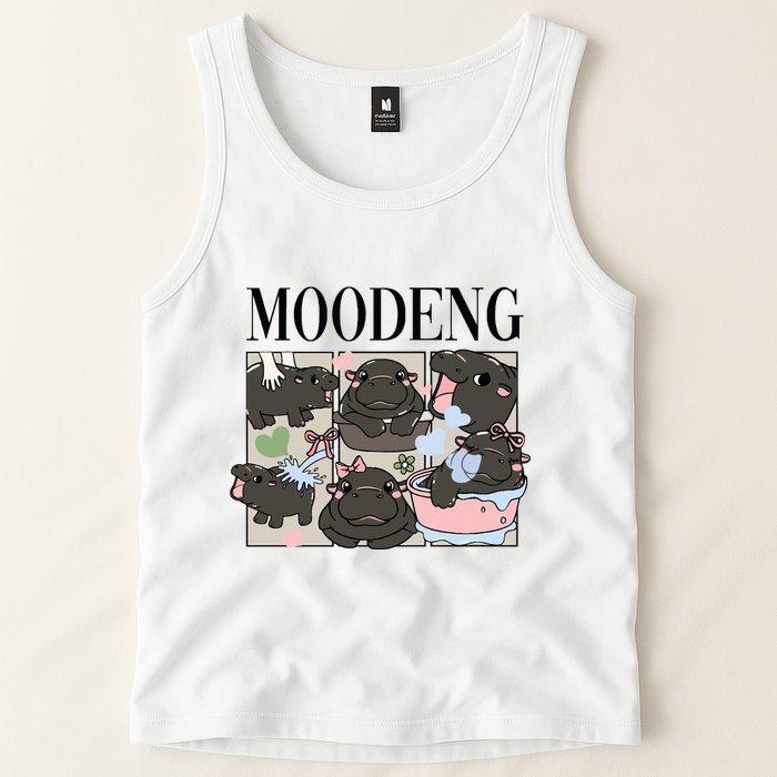 Vintage Moo Deng Bootleg Rap I Love Moo Deng Hippo Lover Tank Top