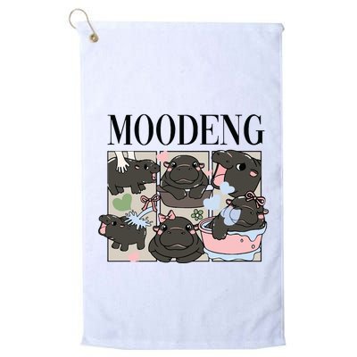 Vintage Moo Deng Bootleg Rap I Love Moo Deng Hippo Lover Golf Towel