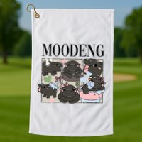 Vintage Moo Deng Bootleg Rap I Love Moo Deng Hippo Lover Golf Towel