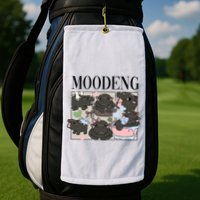 Vintage Moo Deng Bootleg Rap I Love Moo Deng Hippo Lover Golf Towel