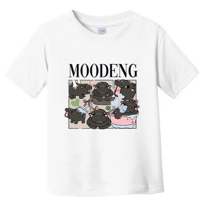 Vintage Moo Deng Bootleg Rap I Love Moo Deng Hippo Lover Toddler T-Shirt