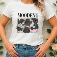 Vintage Moo Deng Bootleg Rap I Love Moo Deng Hippo Lover Womens T-Shirt