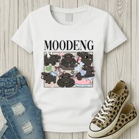 Vintage Moo Deng Bootleg Rap I Love Moo Deng Hippo Lover Womens T-Shirt