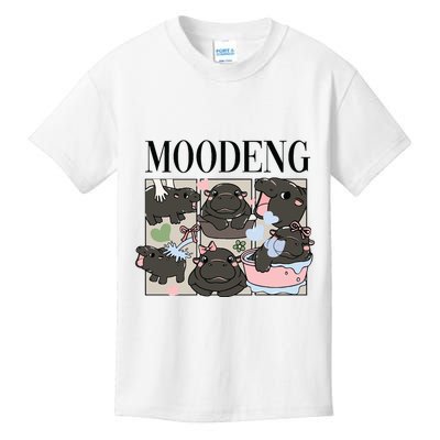 Vintage Moo Deng Bootleg Rap I Love Moo Deng Hippo Lover Kids T-Shirt