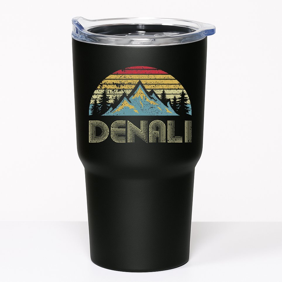 Vintage Mt. Denali National Park Alaska Mountain Tumbler