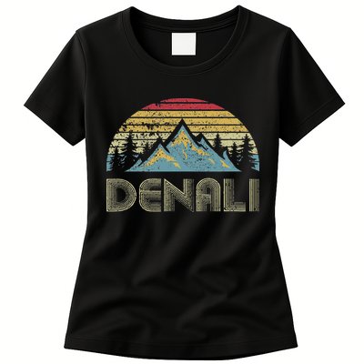 Vintage Mt. Denali National Park Alaska Mountain Womens T-Shirt