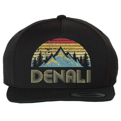 Vintage Mt. Denali National Park Alaska Mountain Wool Snapback Cap