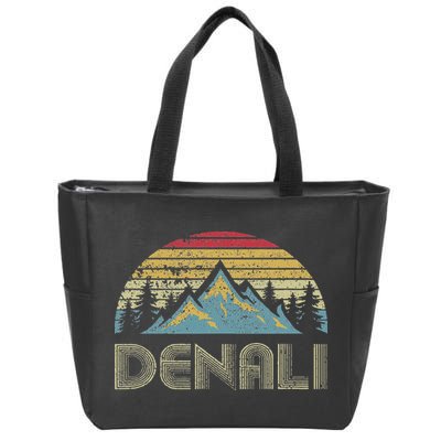 Vintage Mt. Denali National Park Alaska Mountain Zip Tote Bag