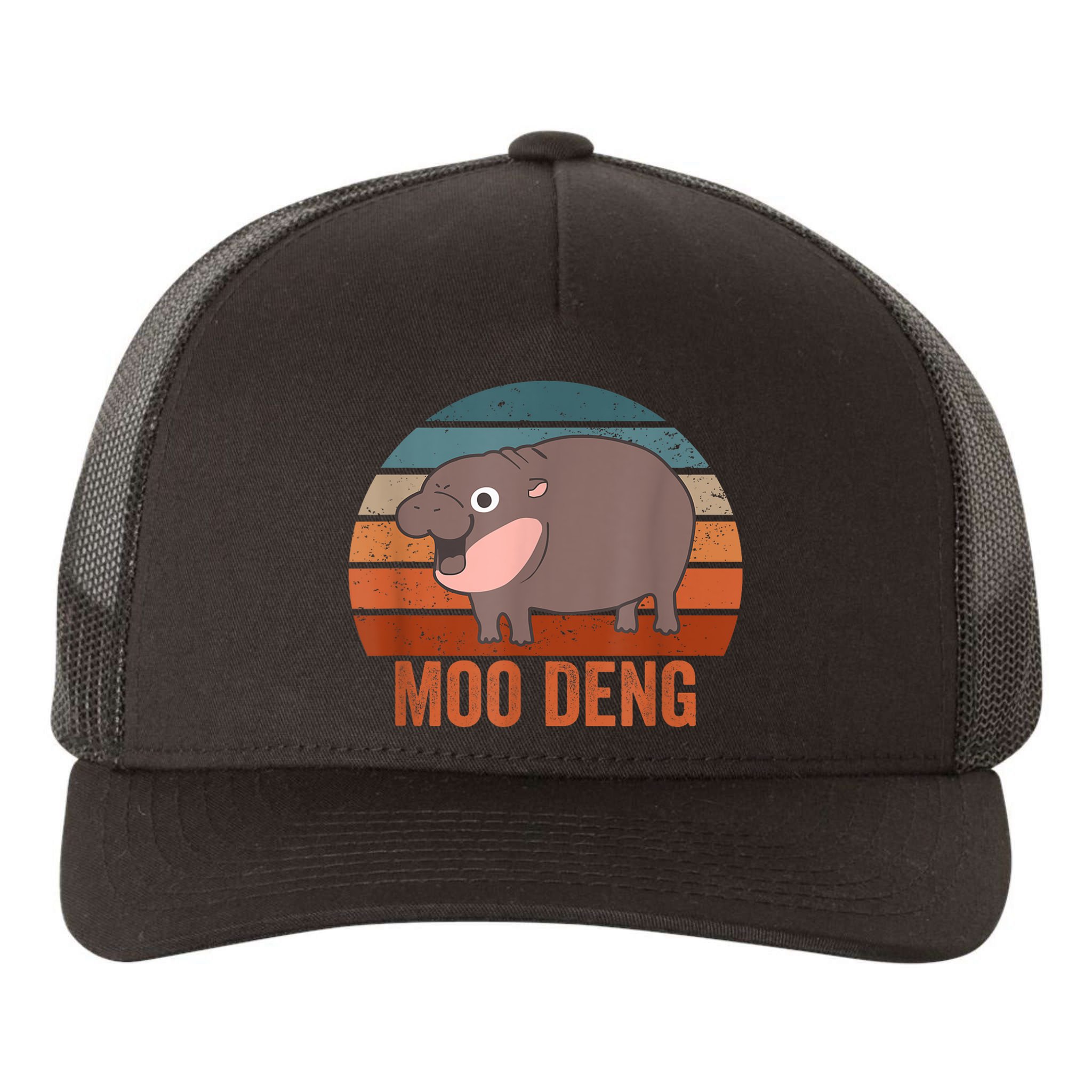 Vintage Moo Deng Baby Hippo Funny Zoo Baby Hippo Gift Yupoong Adult 5-Panel Trucker Hat