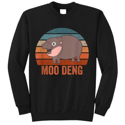 Vintage Moo Deng Baby Hippo Funny Zoo Baby Hippo Gift Sweatshirt