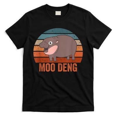 Vintage Moo Deng Baby Hippo Funny Zoo Baby Hippo Gift T-Shirt