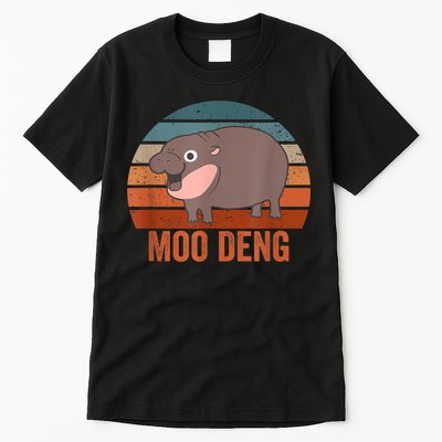 Vintage Moo Deng Baby Hippo Funny Zoo Baby Hippo Gift Tall T-Shirt
