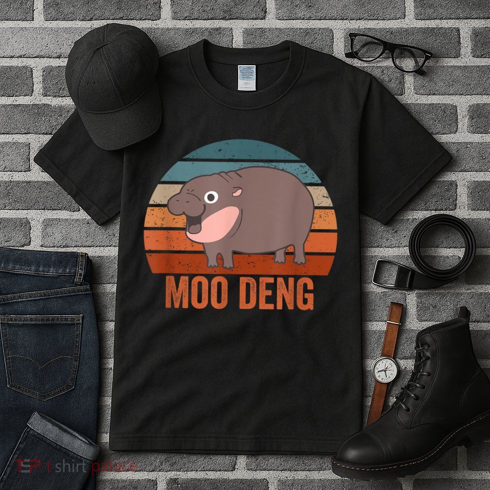 Vintage Moo Deng Baby Hippo Funny Zoo Baby Hippo Gift Tall T-Shirt