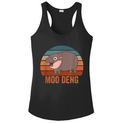 Vintage Moo Deng Baby Hippo Funny Zoo Baby Hippo Gift Ladies PosiCharge Competitor Racerback Tank