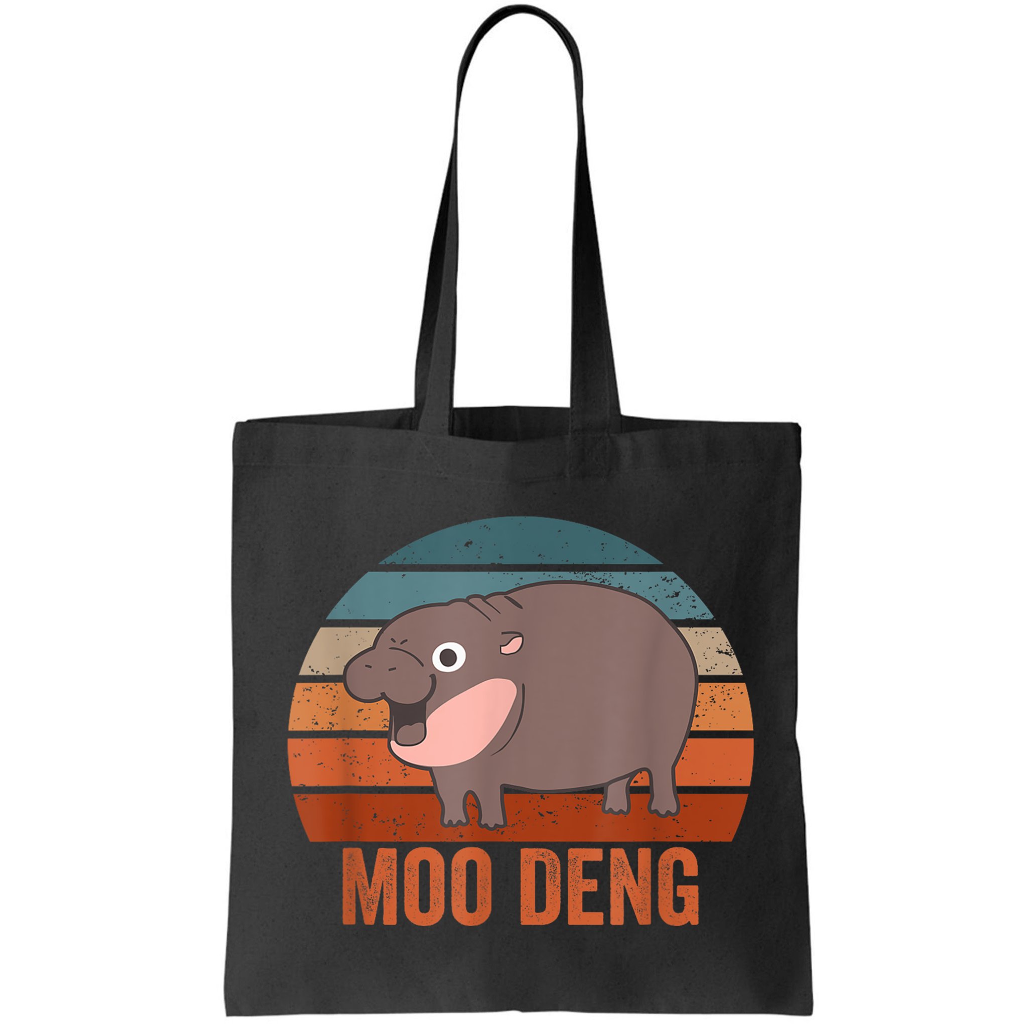 Vintage Moo Deng Baby Hippo Funny Zoo Baby Hippo Gift Bag