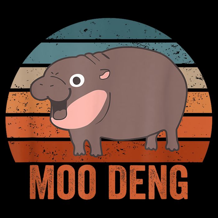 Vintage Moo Deng Baby Hippo Funny Zoo Baby Hippo Gift Bag