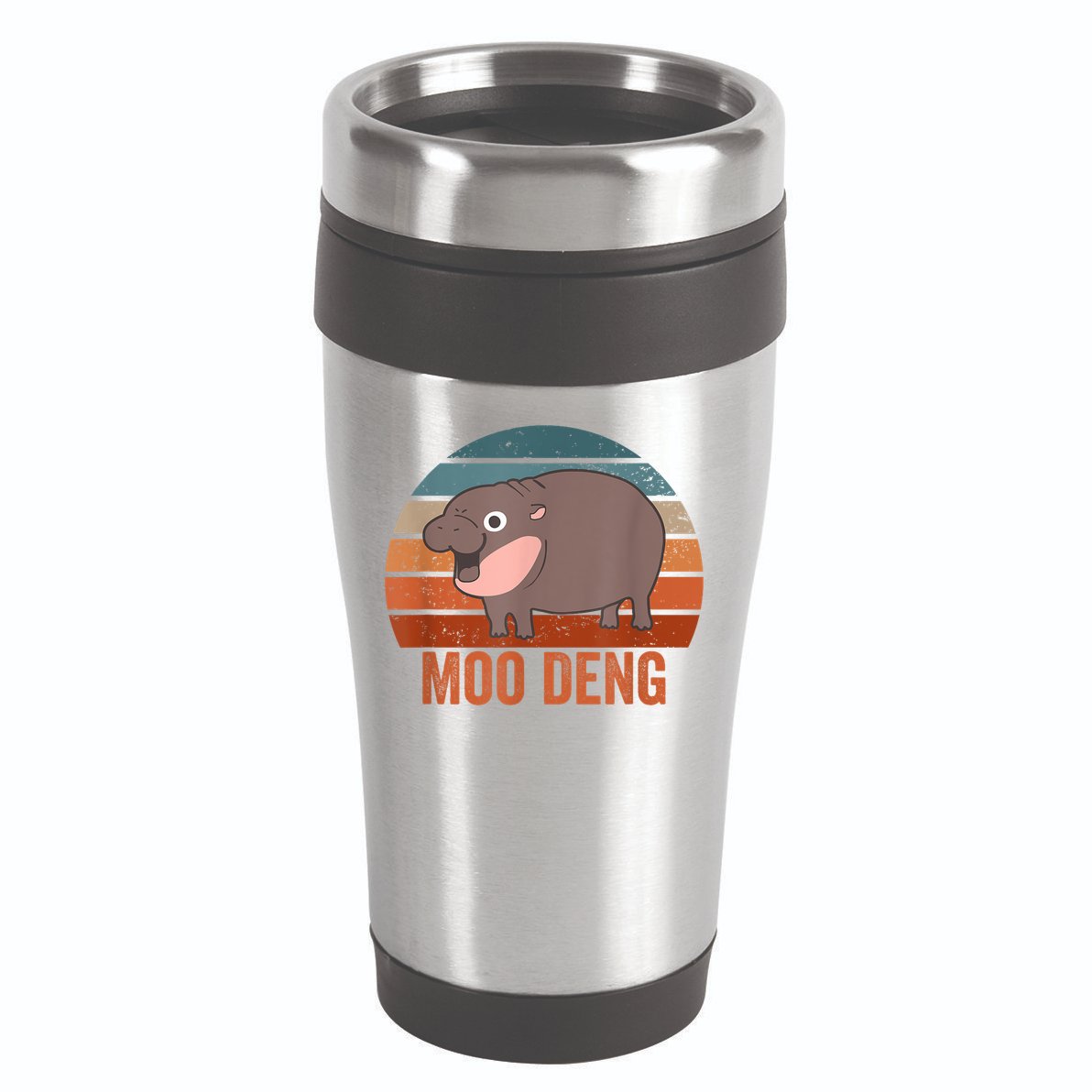 Vintage Moo Deng Baby Hippo Funny Zoo Baby Hippo Gift 16oz Travel Tumbler