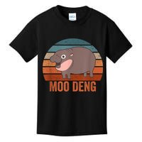 Vintage Moo Deng Baby Hippo Funny Zoo Baby Hippo Gift Kids T-Shirt