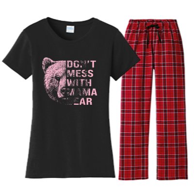 Vintage Mothers Day Don't Mess with Mama Bear Gifts Women's Flannel Pajama Set