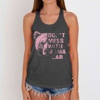 Vintage Mothers Day Don't Mess with Mama Bear Gifts Women's Knotted Racerback Tank