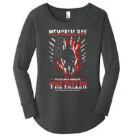 Vintage Memorial Day Remember The Fallen Veteran Military Women's Perfect Tri Tunic Long Sleeve Shirt