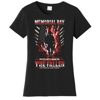 Vintage Memorial Day Remember The Fallen Veteran Military Women's T-Shirt