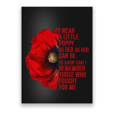 Veterans Memorial Day We Never Forget Red Poppy Flower Usa Poster