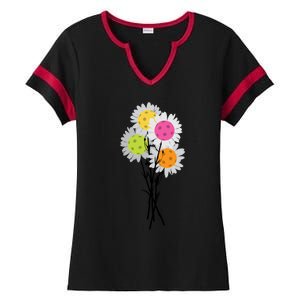 ValentineS MotherS Day Pickleball Flower Bouquet Pretty Gift Ladies Halftime Notch Neck Tee