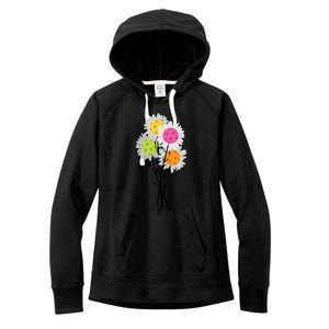 ValentineS MotherS Day Pickleball Flower Bouquet Pretty Gift Women's Fleece Hoodie