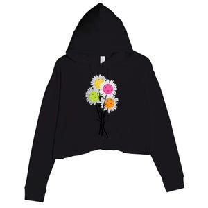 ValentineS MotherS Day Pickleball Flower Bouquet Pretty Gift Crop Fleece Hoodie