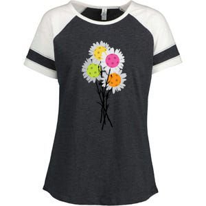 ValentineS MotherS Day Pickleball Flower Bouquet Pretty Gift Enza Ladies Jersey Colorblock Tee