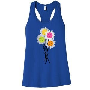 ValentineS MotherS Day Pickleball Flower Bouquet Pretty Gift Women's Racerback Tank