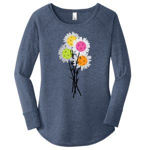 ValentineS MotherS Day Pickleball Flower Bouquet Pretty Gift Women's Perfect Tri Tunic Long Sleeve Shirt