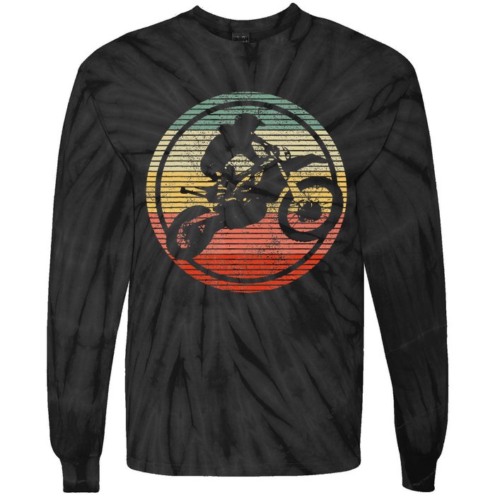 Vintage Motocross Dirt Bike Enduro Biker Tie-Dye Long Sleeve Shirt