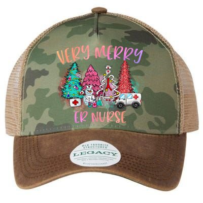 Very Merry Er Nurse Christmas Tree Emergency Room Nurse Xmas Meaningful Gift Legacy Tie Dye Trucker Hat