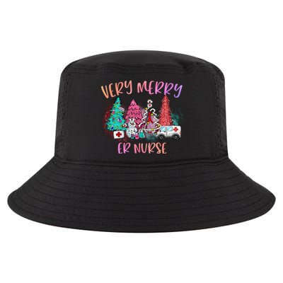 Very Merry Er Nurse Christmas Tree Emergency Room Nurse Xmas Meaningful Gift Cool Comfort Performance Bucket Hat