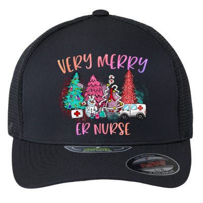 Very Merry Er Nurse Christmas Tree Emergency Room Nurse Xmas Meaningful Gift Flexfit Unipanel Trucker Cap