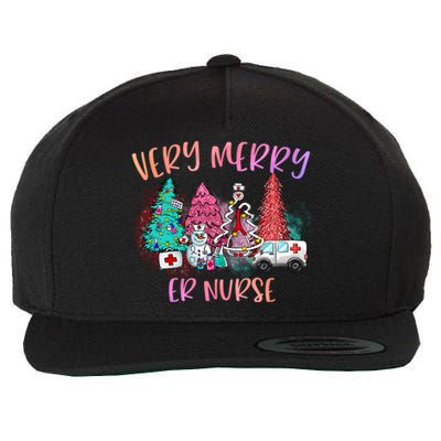 Very Merry Er Nurse Christmas Tree Emergency Room Nurse Xmas Meaningful Gift Wool Snapback Cap