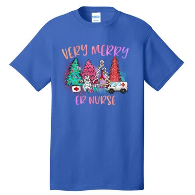 Very Merry Er Nurse Christmas Tree Emergency Room Nurse Xmas Meaningful Gift Tall T-Shirt