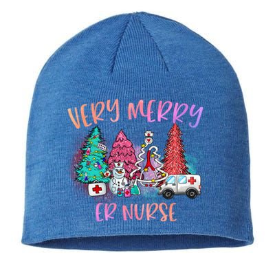 Very Merry Er Nurse Christmas Tree Emergency Room Nurse Xmas Meaningful Gift Sustainable Beanie