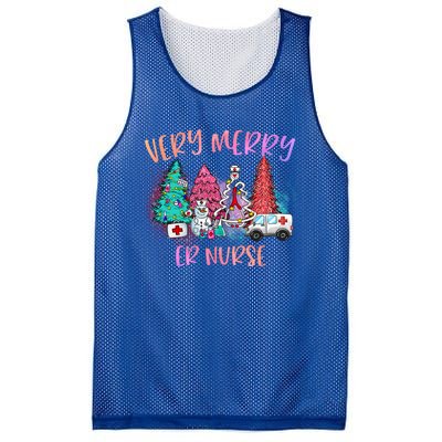 Very Merry Er Nurse Christmas Tree Emergency Room Nurse Xmas Meaningful Gift Mesh Reversible Basketball Jersey Tank