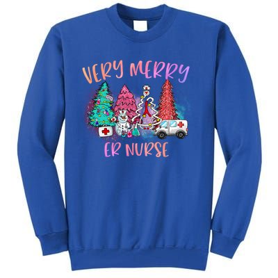 Very Merry Er Nurse Christmas Tree Emergency Room Nurse Xmas Meaningful Gift Tall Sweatshirt