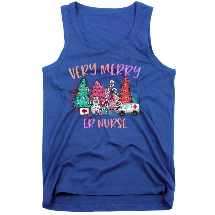 Very Merry Er Nurse Christmas Tree Emergency Room Nurse Xmas Meaningful Gift Tank Top